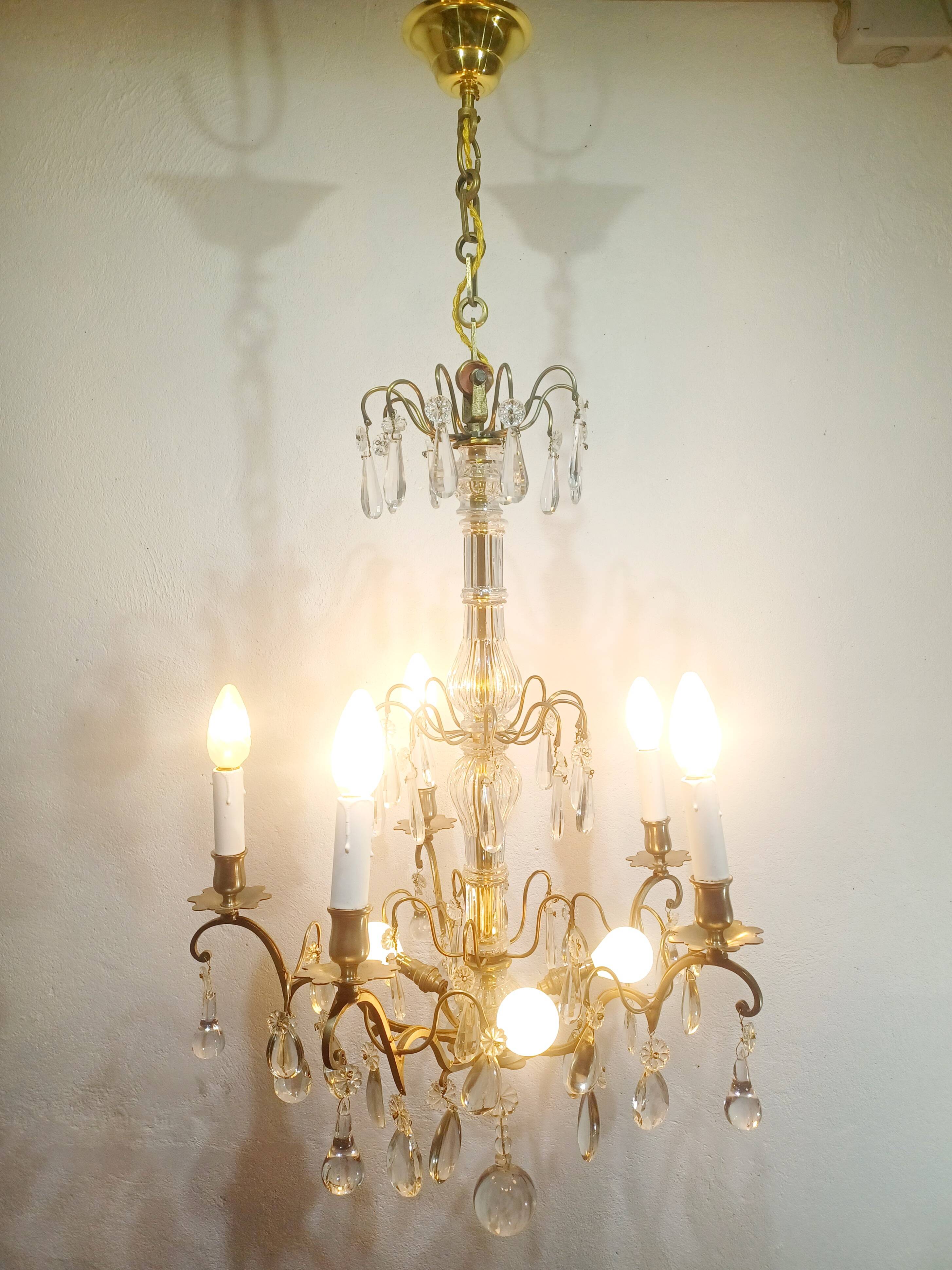 5-light crystal chandelier