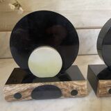 pair of marble and onyx Art Deco bookends