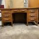 Teacher's desk from the 1950s on legs.