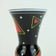 glass VASE hyalith glass black glass abstract decor enamel painting 1950s