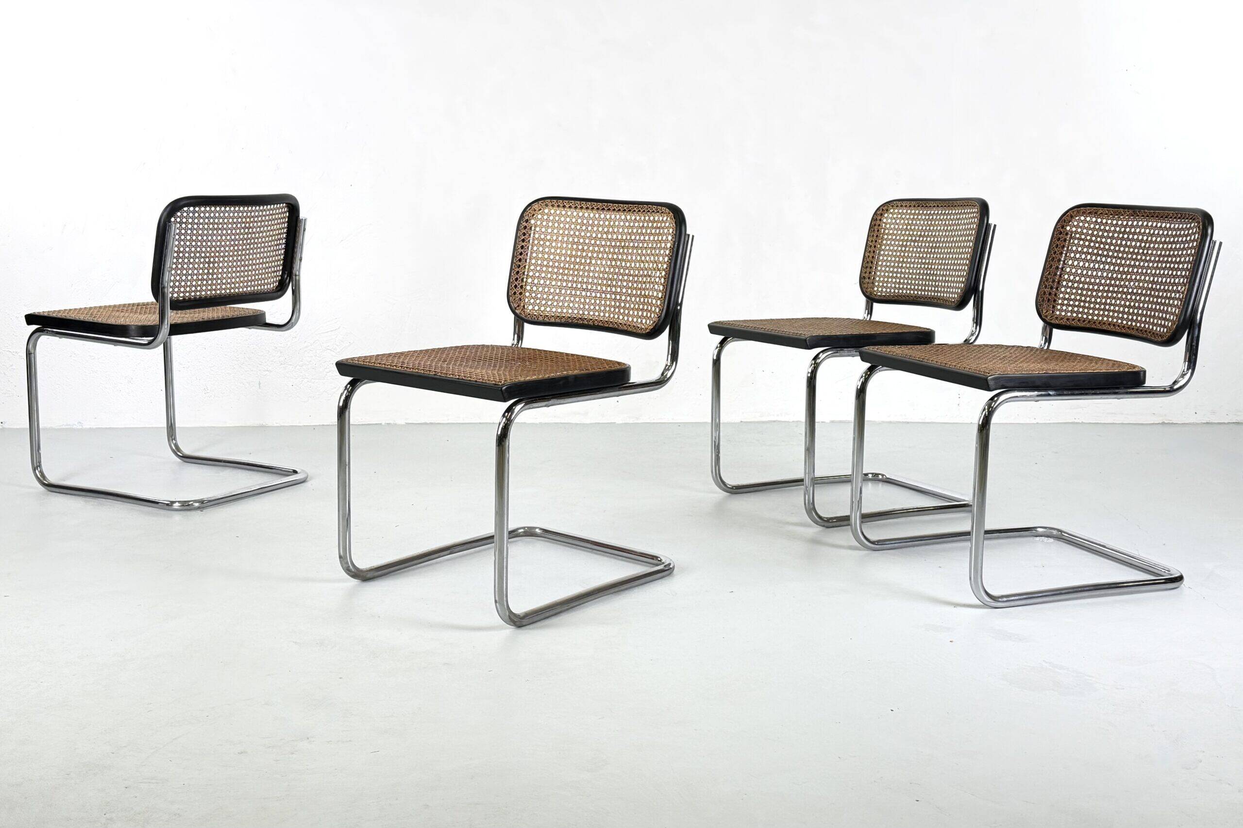 Set of 4 Cesca chairs by Marcel Breuer for Gavina – 1960s