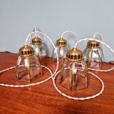 Suspension design en laiton et verre transparent (5 disponibles)