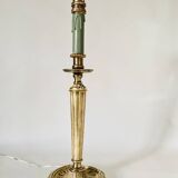 Metal and wood lamp base, 2M braided fabric cable.