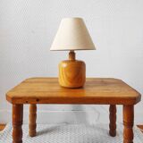 Vintage solid wood lamp from the 1970s in the spirit of Perriand les Arcs.