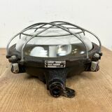 Black Industrial Cast Iron Wall or Ceiling Light from Elektrosvit, 1960s