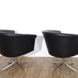 Pair of Scandinavian leather armchairs by Lennart Bender 1970