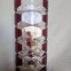 Vase - 3-sided faceted overlay ruby red - 24cm moulded crystal glass
