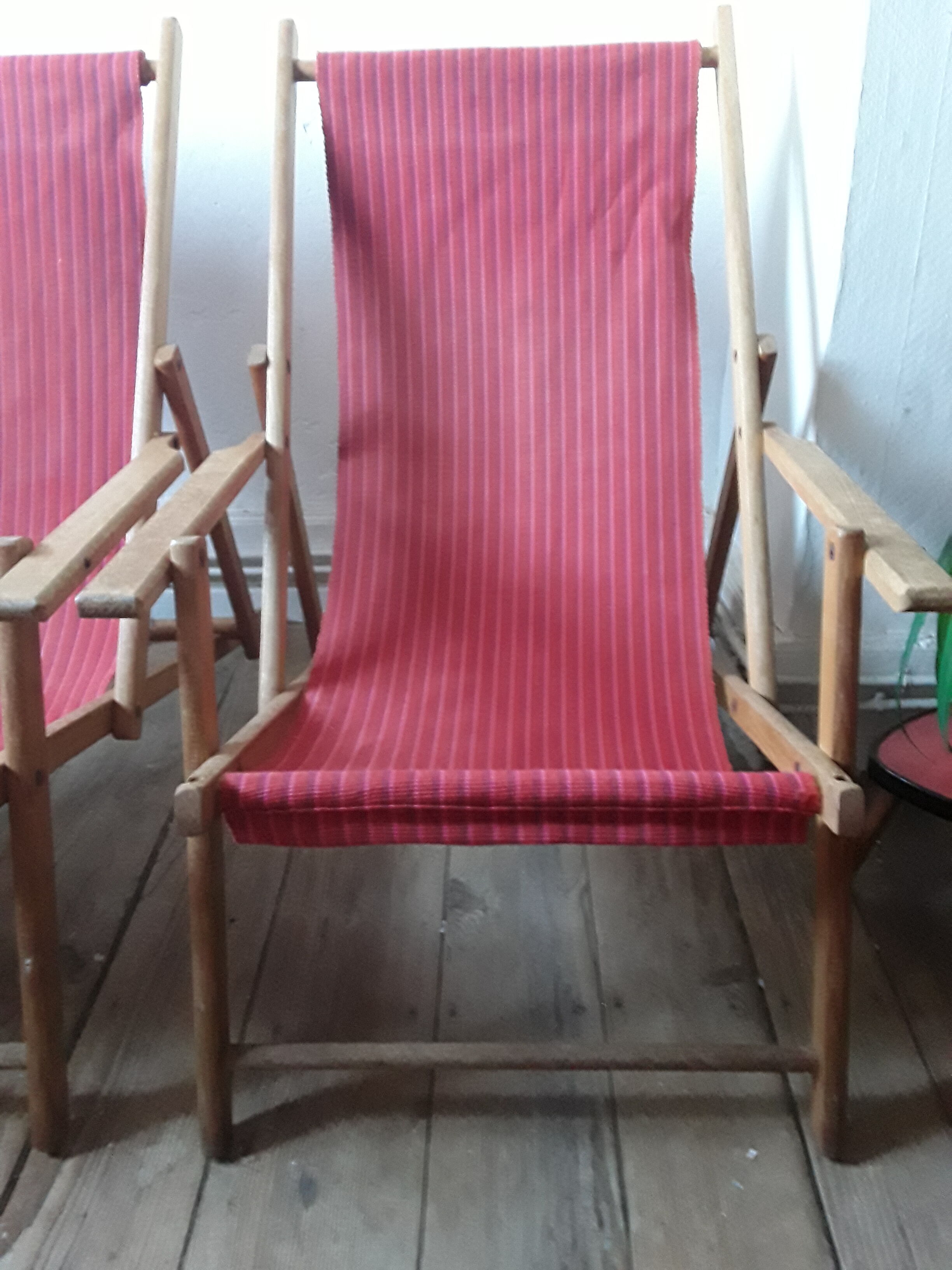 Paire de chaises longues vintages