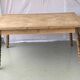 Vintage extendable dining table renovated in marquetry and raw wood