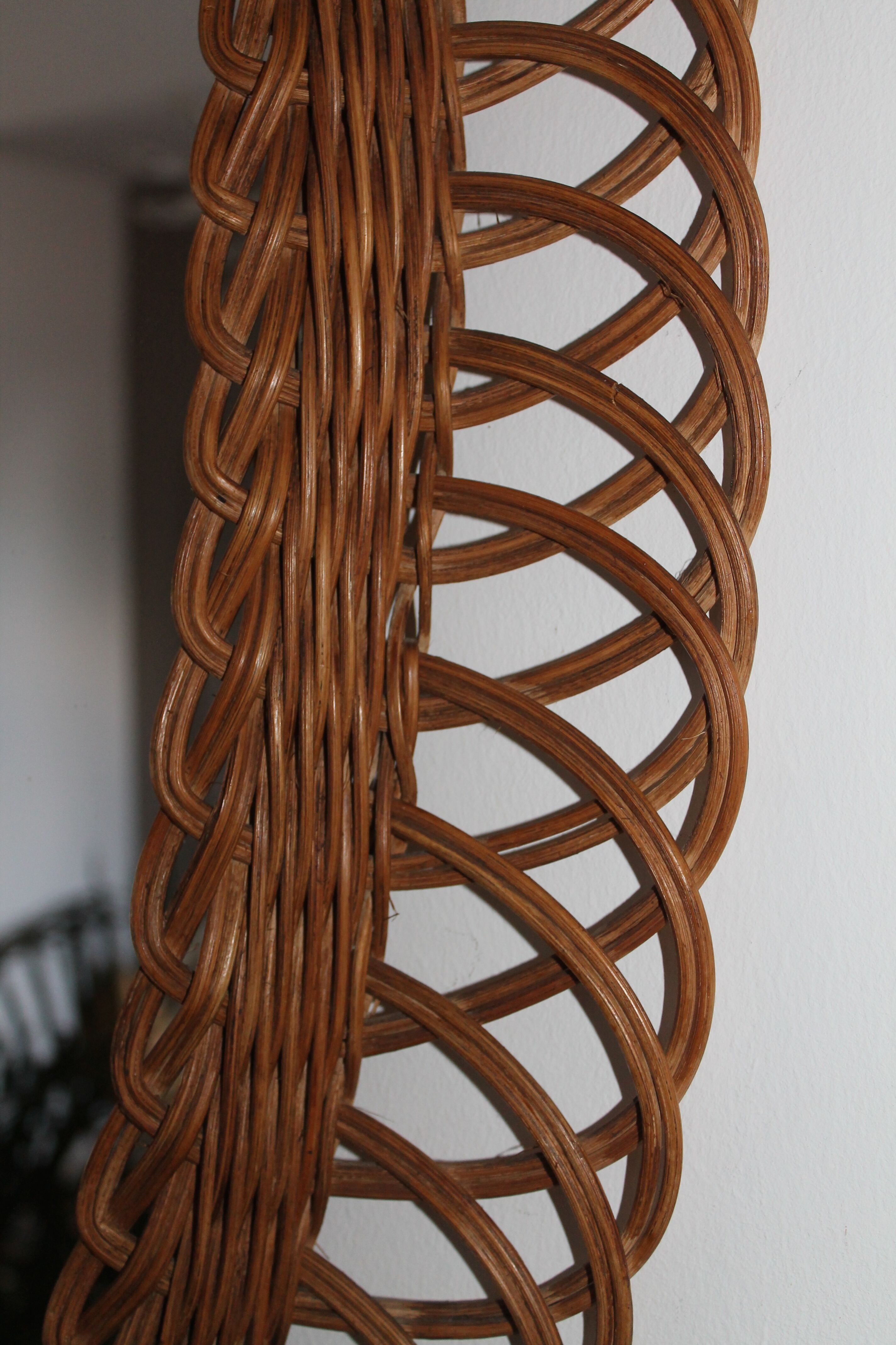 Vintage rattan mirror 66x51cm