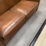 Old leather club sofa