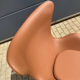 2x Fritz Hansen Egg Chair +1x Ottoman in Cognac leather NIEUW!!