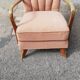 Fauteuil vintage tissu beige