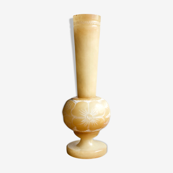 Vase carved in white marble