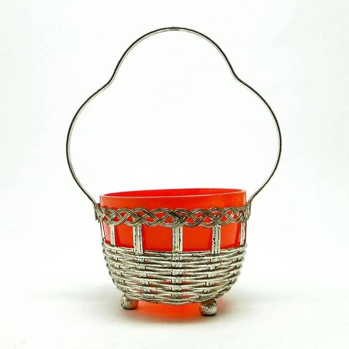 H8Z Basket Sugar Bowl with Glass Kralik Type