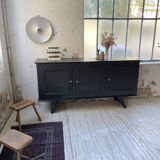 Brutalist black sideboard from the 60s