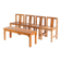 Set of four Scandinavian style chairs + bench. Pine wood. Produced by Sotka. Finland 70s
