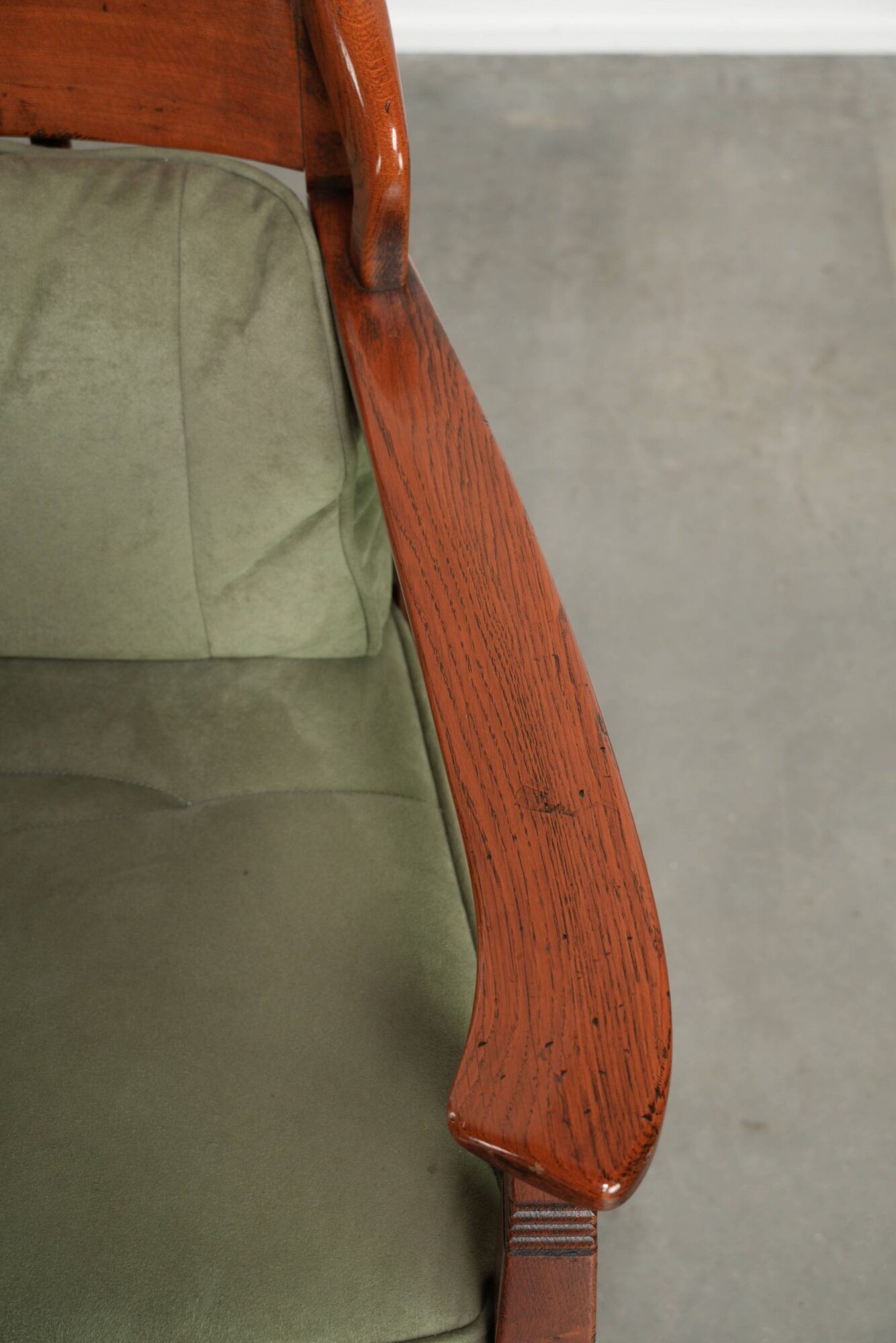 Set of 8 Art Nouveau/Jugendstil dining chairs with suede upholstery