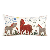 Vintage embroidered cushion cover 46x86 cm