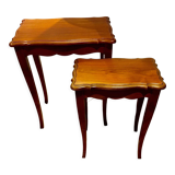 Duo de tables en merisier massif style Louis XV
