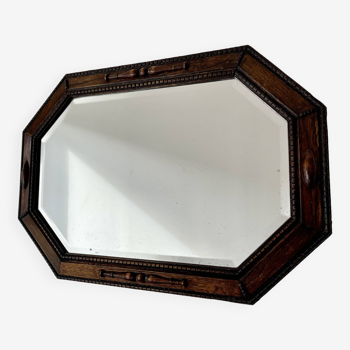 Vintage Octagonal Mirror with Bevelled Edge