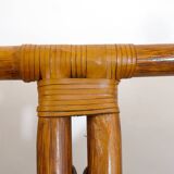 Rohe Noordwolde, banquette en bambou et cuir, 1970s.