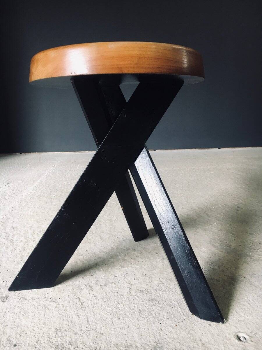 Modernist S31 Stool by Pierre Chapo, France, 1970s