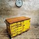 Industrial workbench trolley yellow chest of drawers