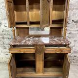buffet deux corps Louis XVI en noyer blond vers 1880-1900