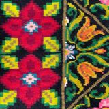 Oltenian floral rug, handwoven in wool, Romania