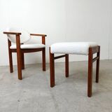 Vintage armchair with footstool, 1960s