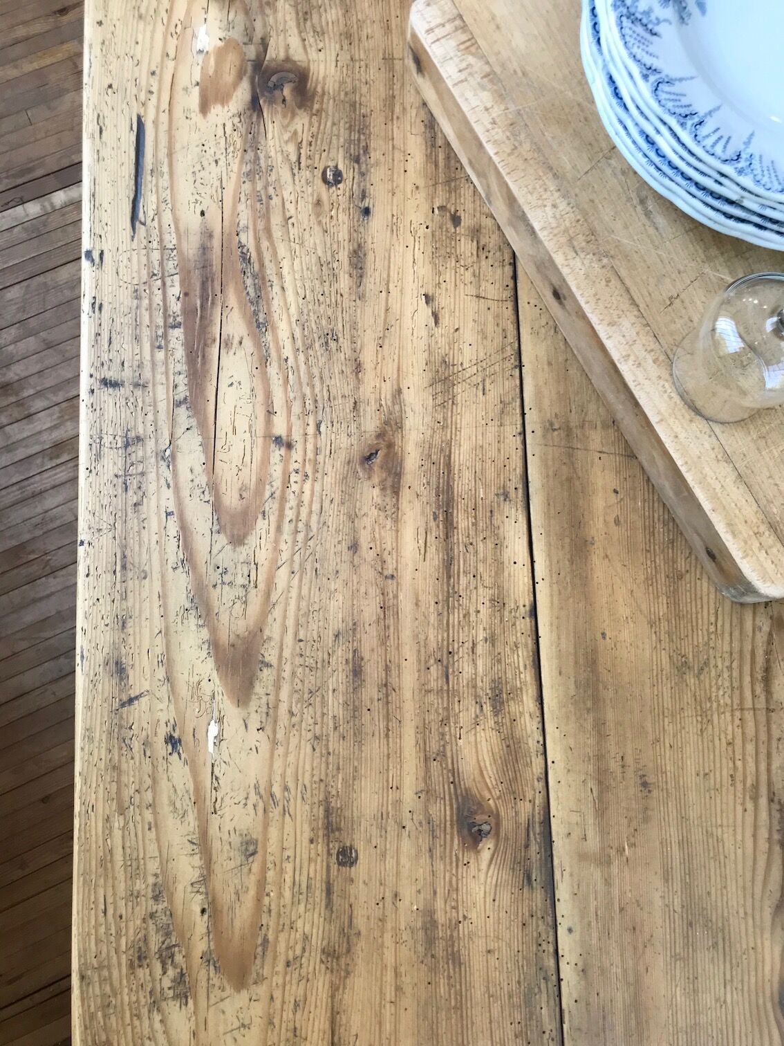 Vintage pine farm table