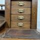 English oak graduated desk from the late 19th century.