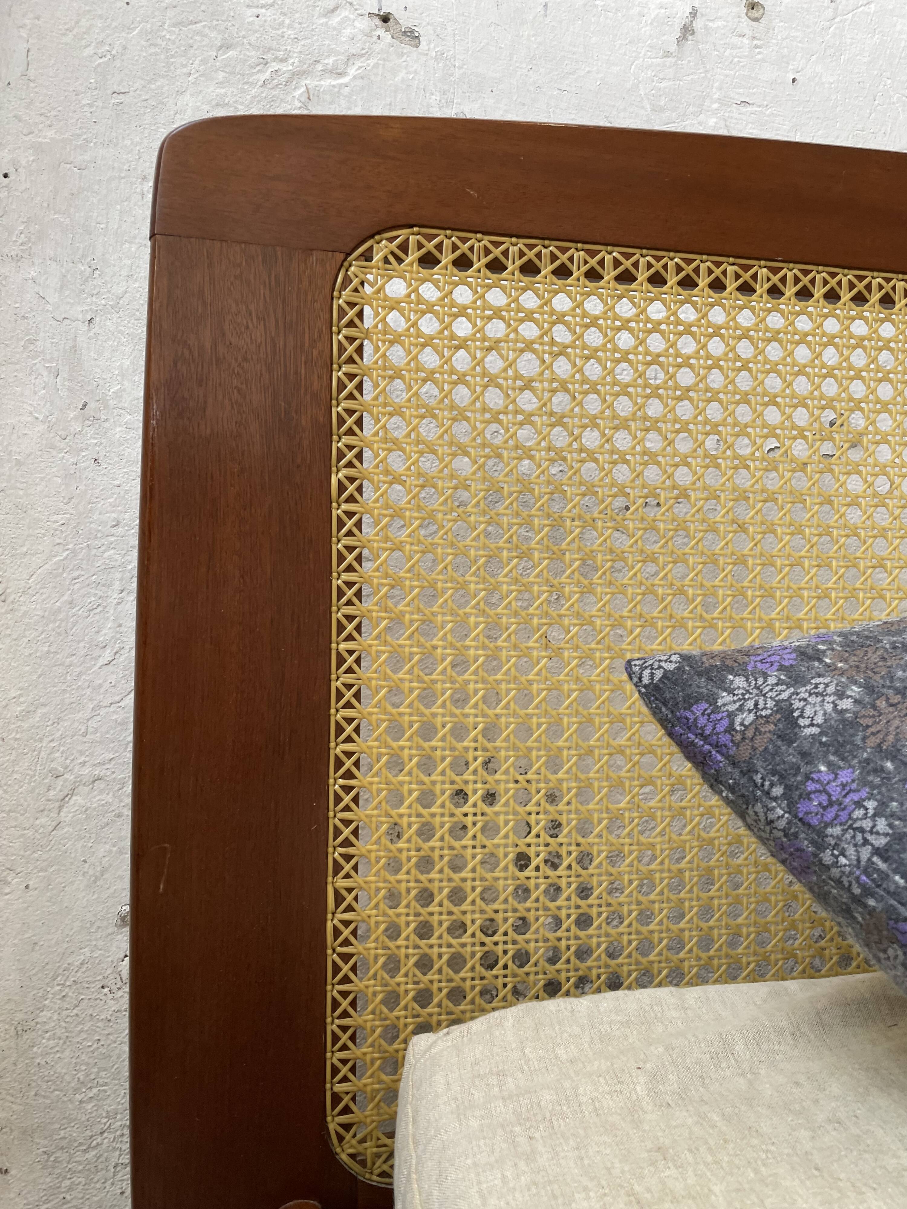 Lit Roset SNA teck et cannage 1 place