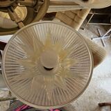 Art Deco chandelier by H.Petitot and Jean Gauthier in copper-plated metal and opal glass