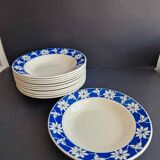 Set of 12 Badonvillier ceramic soup plates