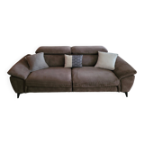 Newport 3-seater taupe microfibre sofa