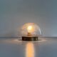 Flush glass shade with bubble texture and brass base by Hillebrand, 1960s, Germany.