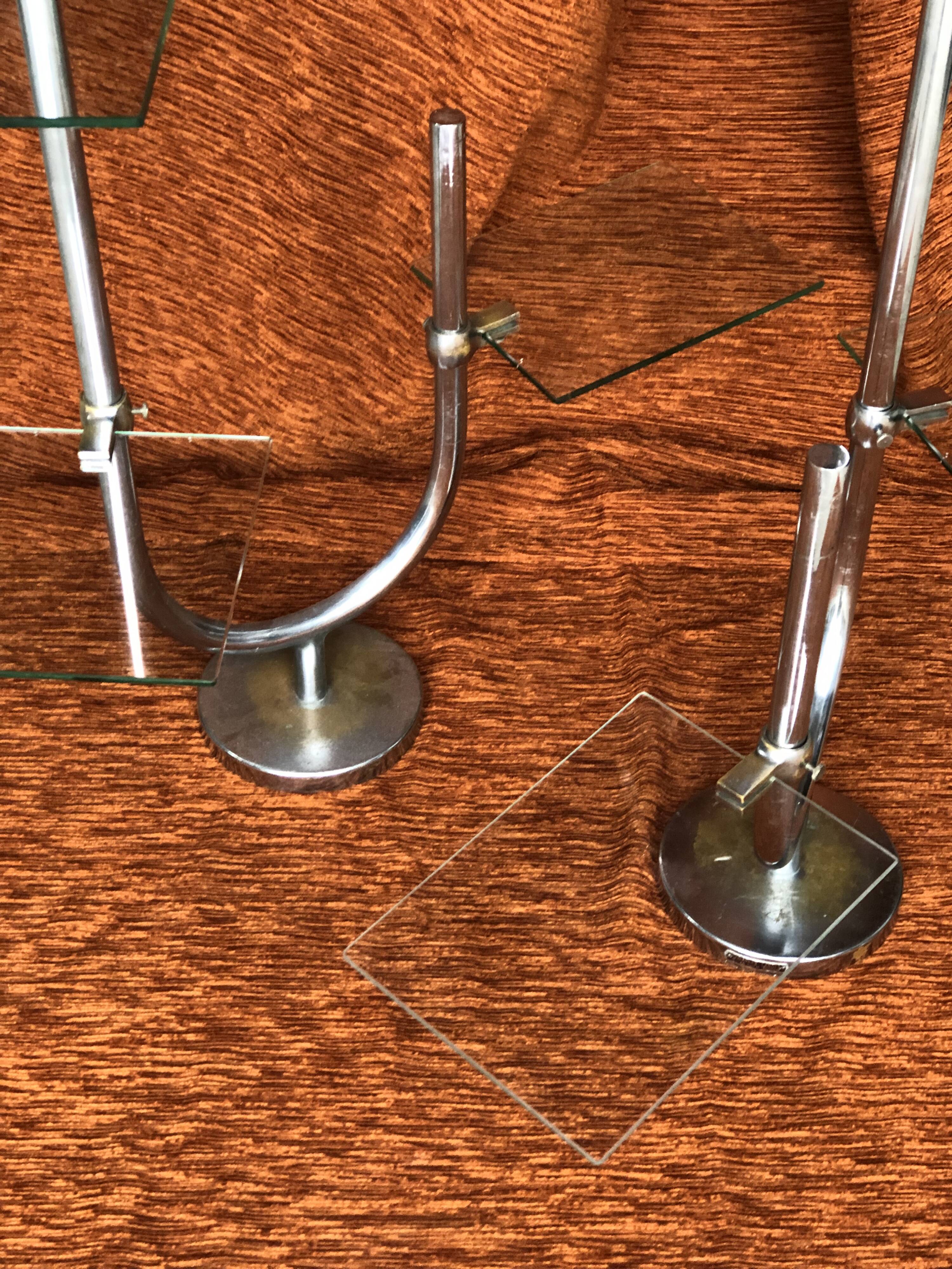 Pair of vintage chrome shelves 1950-1960