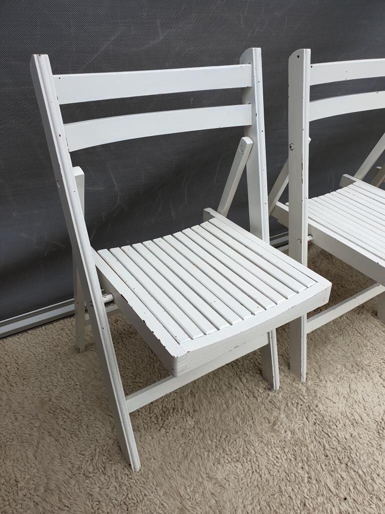Set 3 folding chairs wood