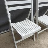 Set 3 folding chairs wood