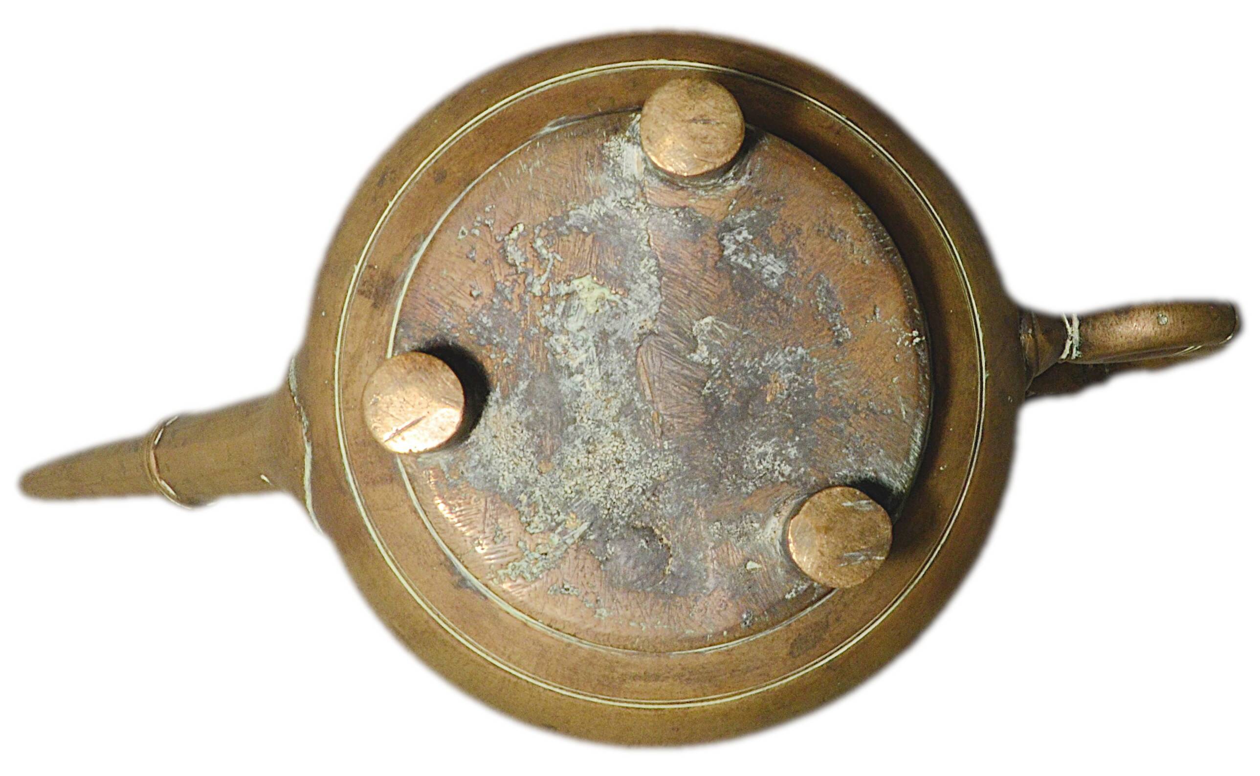 Verseuse, jug or ethnic teapot, antique, in bronze, India, 32x25cm