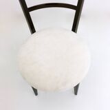 Pair of Black and White Chiavarine Chairs in the Style of Ico Parisi, Italy