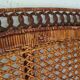 Old headboard "Peacock" in rattan / Emmanuelle