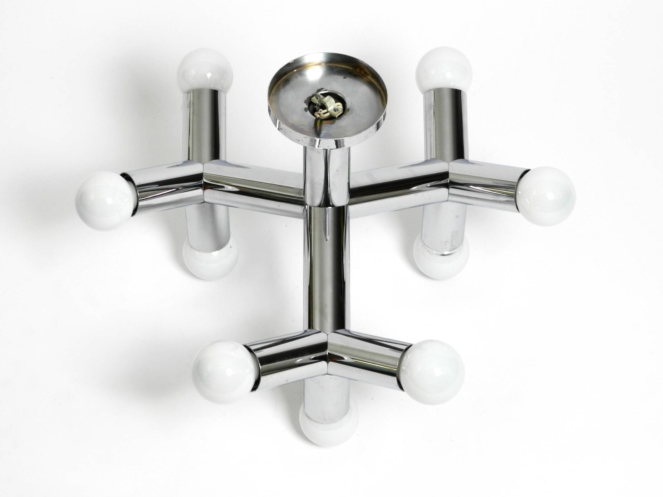 Very rare 1960s Space Age Chrome ceiling lamp by J.T. Kalmar Austria