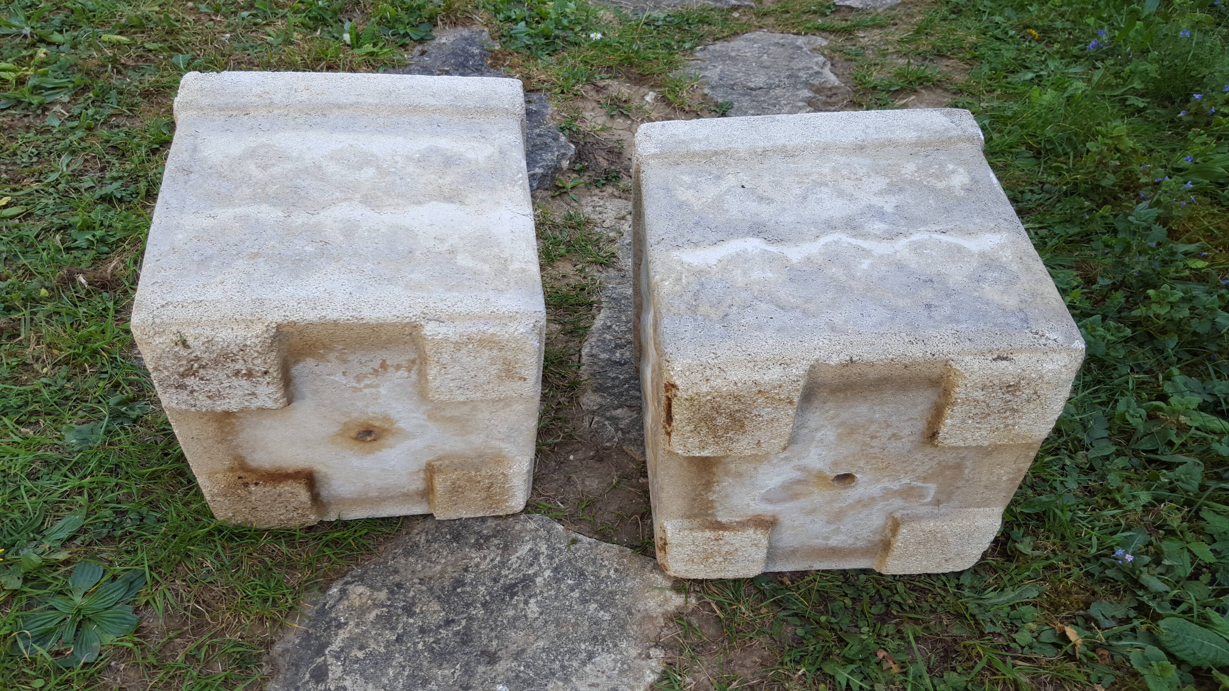 Paire de jardinières cubiques vintage 1960