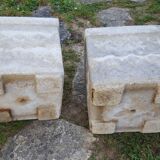 Pair of vintage cubic planters 1960