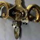 Pair of vintage gold wall sconces – Louis XVI style – 2 arms of