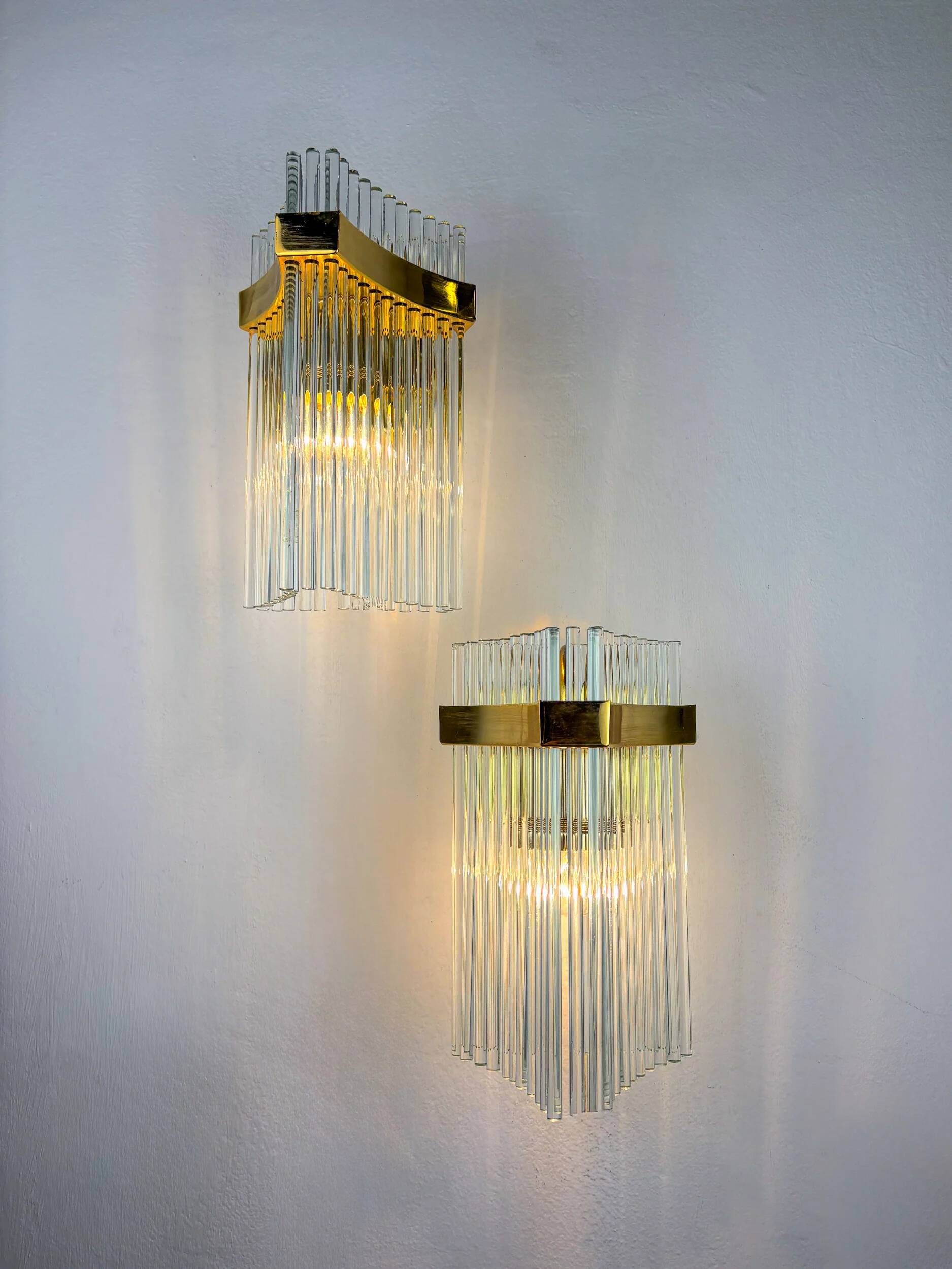 Pair of Gaetano Sciolari wall lights for Lightolier, Italy, circa 1970s
