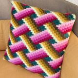 Vintage geometric canvas cushion